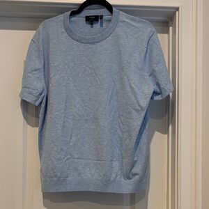 Theory Pale Blue Short Sleeve Crewneck Sweater